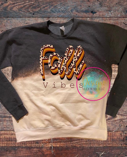 Fall Vibes Bleached Crewneck Sweatshirt