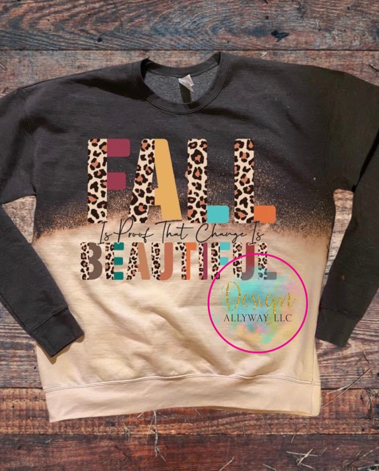 Fall Is Proof Bleached Crewneck Sweatshirt