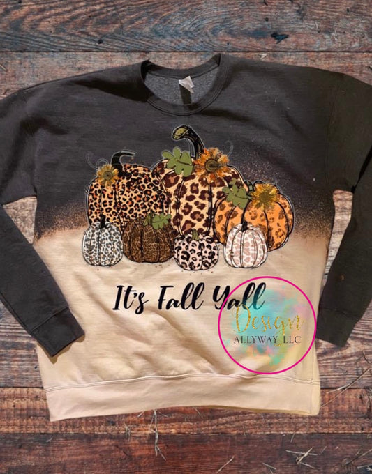 It’s Fall Y’all Bleached Crewneck Sweatshirt