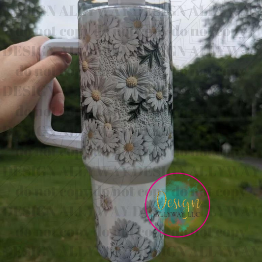 3D Floral 40 Oz. Tumbler