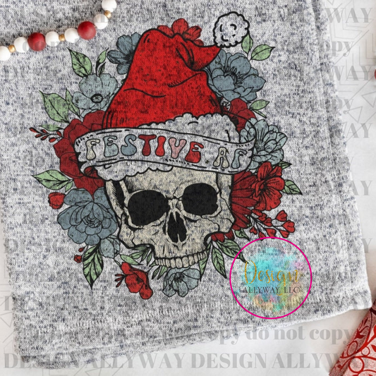 Festive AF Skull Blanket