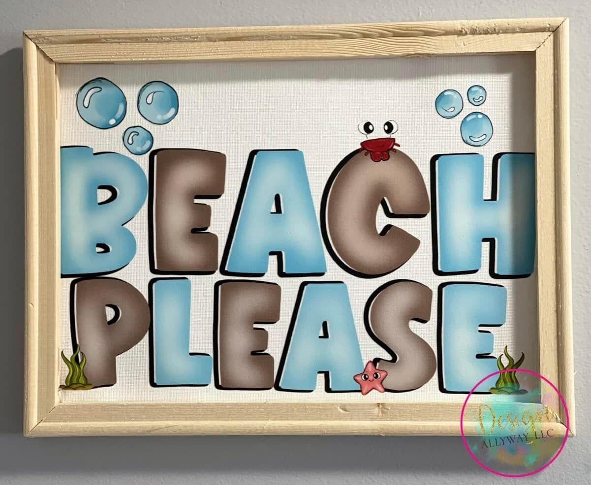 Beach Please Wall Canvas Decor